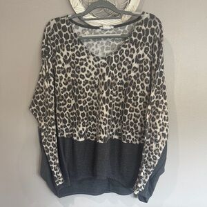 Leopard Print V-Neck Sweater